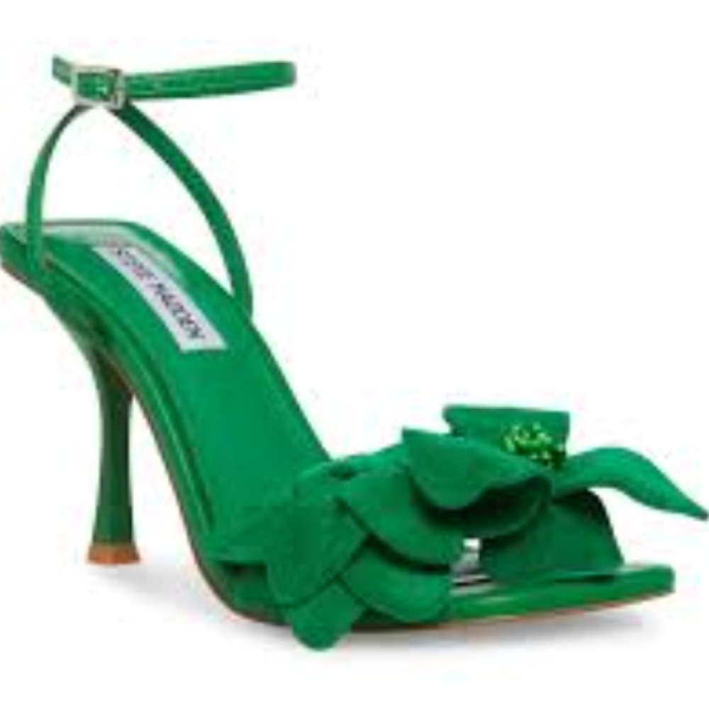 Steve Madden Amani Green Sandal 3.5" Lace Up Strappy Heels New